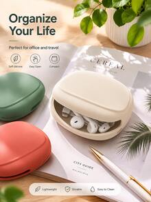 1 pieza Bolsa de almacenamiento multifuncional de silicona portátil, puede almacenar lápiz labial, auriculares inalámbricos, cable de auriculares, monedas, artículos pequeños, adecuada para el hogar, regalo, vacaciones y festividades (Halloween, Navidad, etc.) y otras ocasiones - View 5