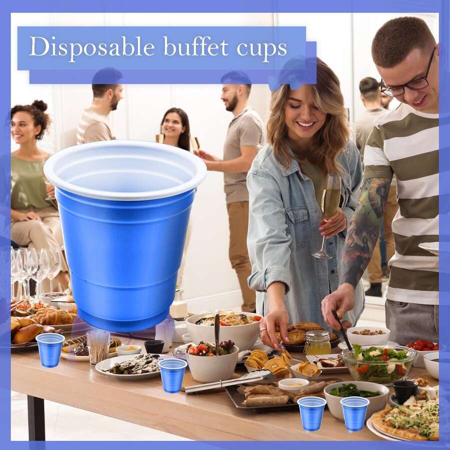 10pcs Heavy Duty Solid Color Party Shot Glasses, Suitable For Weddings, Holiday Parties, Family Gatherings - Blue - View 1