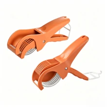 2pcs Stainless Steel Vegetable & Fruit Manual Slicer, Cucumber Salad, Banana Slicer Knife, Kitchen Tool Onion Chopper(Orange) - Orange - View 11