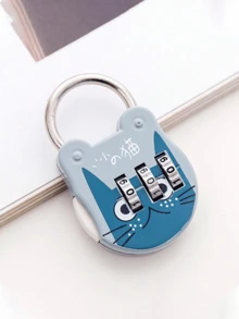 Cute Cat Pattern Combination Lock, Portable, Suitable For Backpacks, Lockers And Drawers, Essential For Travel And Back To School - Multicolor - View 7