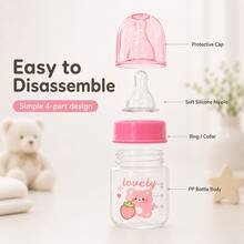 1 buah Botol Bayi PP Bergambar Lucu 60ml, Anti Bocor dan Tahan Jatuh, Botol Leher Standar, Hadiah untuk Bayi Baru Lahir - MultiWarna - View 5
