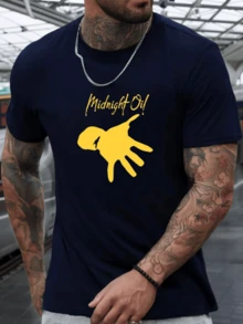 Mano amarilla simboliza energía nocturna y fuerza interior camiseta de hombre casual moderna cómoda - Negro - Ver 8