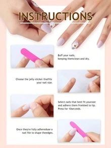 10pcs Date Essential Soft Skin Nude Pink Lavender French Gold Swirl Pearl 3D Flower Bright Color Versatile Press-On Nails - 紫丁香色 - 查看 7