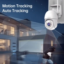 Kamera Keamanan WiFi PTZ Lenovo X5T 3MP, Putar 355° dan Kemiringan 90°, Deteksi Manusia dan Pelacakan Otomatis, Penglihatan Malam IR Cerdas 10-20m, Audio Dua Arah - Putih - View 3