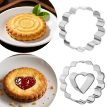 8pcs Jam Cookie Cutter Set, Stainless Steel Flower Pattern Cutter, Bear, Heart, Diamond, Star, Flower, Round - Suitable For Cookies, Fruit Shaping, Back To School Lunch Box Decoration, Christmas And Other Holiday Baking - View 11
