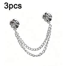 Three Magnetic Clothespins And A Multi-Purpose Strong Magnetic Clasp With A Metal Chain, Suitable For Securing Headscarves, Trouser Legs, And Shirt Cuffs (Flower Design). - One Size - View 13