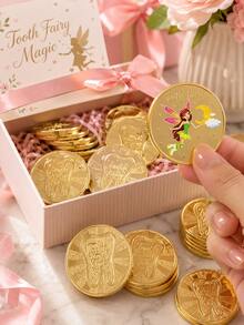 1pc Tooth Fairy Theme 3D Embossed Gold Plated Commemorative Coin, Suitable For Tooth Loss, Birthday, Holiday Gift, Perfect For Christmas Party, Room Decor, Home Decor, Christmas Small Gift, Classroom - Multicolor - View 6