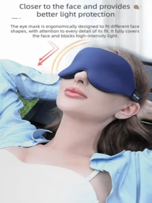 Masque de sommeil 3D contouré, protection des yeux & blocage de la lumière, zéro pression sur les globes oculaires, protection des cils, mousse à mémoire de forme respirante, équipement d'aide au sommeil unisexe - A - Voir 10