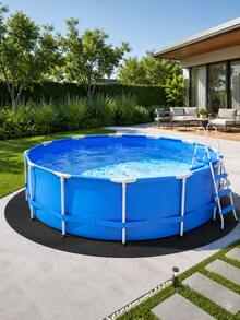 1pc/Set [Round Pool Mat], Multiple Sizes: 300cm-550cm, Suitable For Above Ground Pools, Pool Bottom Mat, Thickened Black Protective Liner, Prevents Punctures - Multiple Styles - View 8