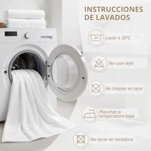 [Certificado OEKO-TEX]Toallas 100% algodón – Pack de 4 unidades por tamaño | Suaves y absorbentes, múltiples colores (30*50 / 50*100 / 70*140 / 100*150 cm), blanco - Blanco - Ver 9
