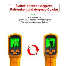 Non-Contact Infrared Thermometer, -50°C To 530°C High Temperature Thermometer (With Backlight); Supports °C/°F Switching And High/Low Temperature Alarm; Suitable For Cooking, Industrial And HVAC Applications. - 均碼 - 查看 4