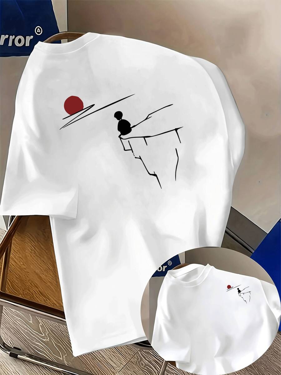 Men's Simple Solid Cotton T-Shirt Clean Casual - 白色 - 查看 1