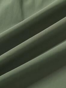 男士高彈冰絲抽繩彈性腰側拉鍊口袋綠色錐形慢跑褲，適合戶外跑步與休閒穿著 - 綠色 - 查看 5