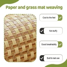 1pc Summer Hamster Tunnel Cooling Mat, Durable Scratch-Resistant Natural Grass Woven Small Pet Mat, Suitable For Hamsters And Guinea Pigs - one-size - View 5