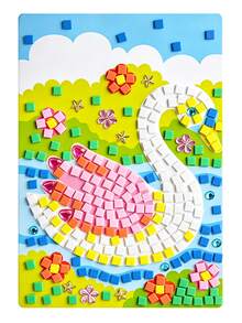 Bộ đồ chơi giáo dục trẻ em dán ghép hình gạch mosaic, bộ vật liệu tự làm thủ công DIY - Nhiều màu - Xem 4