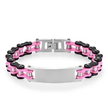 1pc Men's Stainless Steel Motorcycle Style Bracelet, Bicycle Chain ID Bar Design, Daily Wear, Birthday Gift For Father, Husband - Multicolor - View 11