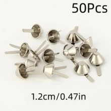 50/100個金屬圓筒雙爪鉚釘，適用於手提包、錢包、衣物、DIY皮革手工、鞋子維修、裝飾釘、行李箱底座 - 多色 - 查看 19