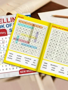 1 Set New English Word Search Game Book, Spelling Practice Workbook, Divided Into Basic And Advanced Versions, Fun Vocabulary Learning Activity Book Suitable For Classroom Use, Ideal Birthday, Christmas, Holiday Gift - Multicolor - View 9