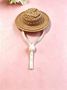 Topi Jerami Kecil untuk Hewan Peliharaan, Dapat Diatur Ukurannya, Topi Matahari Mini Berwarna-warni, Topi Anyaman Rotan, Dekorasi untuk Hamster, Kadal, Hamster Emas, Burung Beo, Burung, Topi Kertas Rotan Buatan Tangan, Penutup Kepala - MultiWarna - View 6