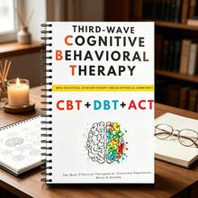 1本 第三波 CBT DBT ACT 螺旋式治療練習簿，學生與社會新鮮人適用的焦慮與考試憂鬱自我幫助日誌，開學、畢業與成人自我照護健康禮物 - A - 查看 3