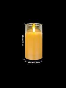 1pc/2pcs/3pcs LED Flameless Candles, Flickering LED Pillar Candles, Candle Lights, Upgraded Water-Drop Shaped Wick, Battery Operated Electronic Candles (Batteries Not Included), Suitable For Table Centerpiece Decoration, Wedding, Garden, Holiday Party, Gift, Fireplace, Home Decor (Gold, 3 Inch X 4 Inch 5 Inch 6 Inch) - Gold - View 9