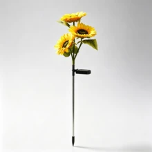 1pc Solar Powered Outdoor Garden Decorative Light, With 3 Sunflower/Dandelion Light Heads, Waterproof Solar Outdoor Light, Auto On/Off, Suitable For Garden, Patio, Yard - 3 Sunflowers - View 14