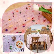 Pink Bohemian Style Pearl Table Runner, Suitable For Wedding Party, Baby Shower, Wedding Dessert Table Decoration - Pink Seven-colored Flower - View 6