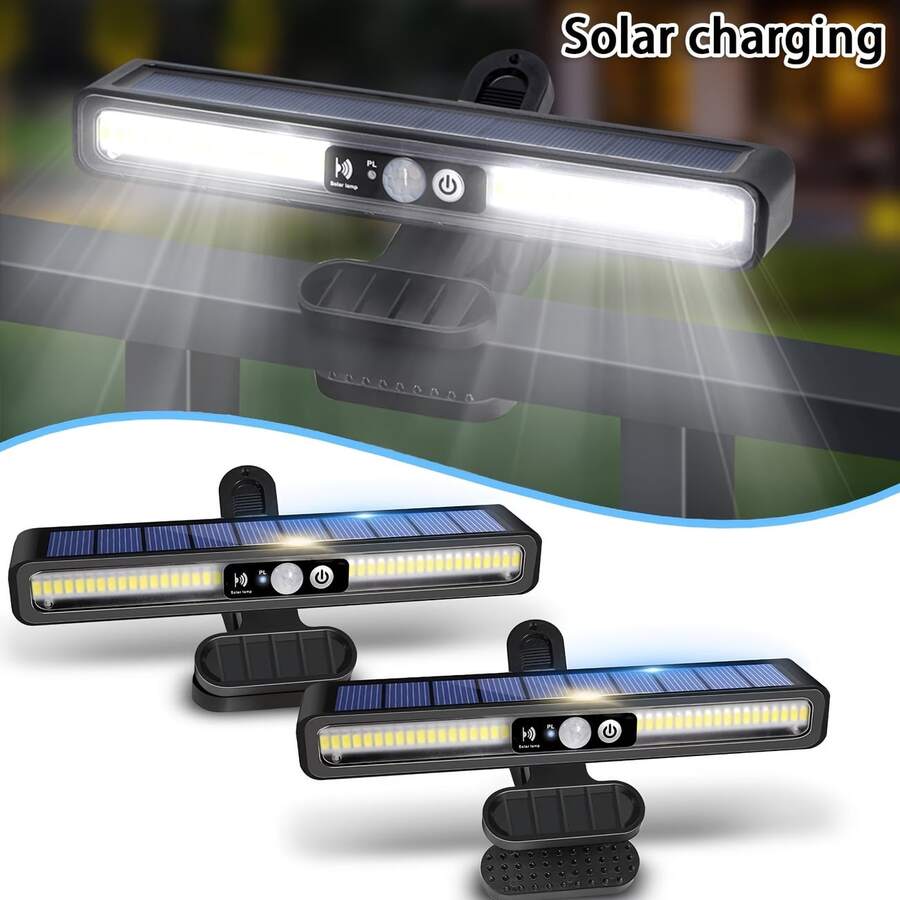 Clip-On Outdoor Solar Sports Light (3-Mode/36 LEDs/6500K/Solar-Powered) Fence Light Portable Safety Light For Yards Camping Garages