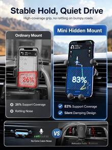 重力感應車用出風口手機支架，自動夾緊車用手機架，免持單手操作手機座，小巧穩定安全夾式，相容 iPhone 與 Android，汽車配件 - B - 查看 11