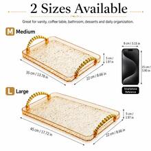 1 pieza Bandeja de textura de ondas de agua de alta gama para la sala de estar, el salón y la mesa de té, de forma rectangular, para la cocina, como regalo de Navidad - Multicolor - Ver 16