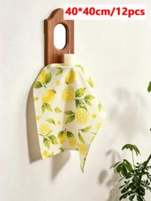 2/6/12/120入 檸檬印花餐巾紙 農舍鄉村風居家廚房裝飾，黃色檸檬圖案，可重複使用可水洗餐巾，適用於餐廳、廚房、婚禮、新娘派對、節日派對及其他場合的餐桌佈置 - 黃色 - 查看 13