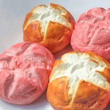 1 pieza Juguete antiestrés de pan plano con aroma a leche súper suave, de rebote lento, decoración de comida realista - Multicolor - Ver 6