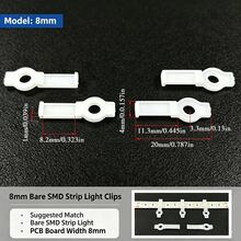 30入 8mm/10mm 單孔高透明 PC 燈條固定夾，耐熱 U 型夾附安裝螺絲，適用於 8/10mm 寬 COB、SMD 裸板 PCB 柔性霓虹燈條 - 30件白一字平卡(配螺絲) - 查看 9