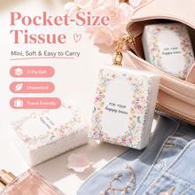 20/10/5/1 Pack Mini Floral Pocket Tissues, 3-Ply Soft Unscented Travel Tissue Packs, Natural Wood Pulp Portable Facial Tissues, Suitable For Weddings, Parties, Wallets, Handbags, Dinners, Outdoor Travel And Daily Use - A - View 2