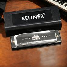 SELINER Selinger-Blues Harmonica C Key 10 Hole Diatonic Harmonica C Key Beginner Metal Gift - Silver - View 7