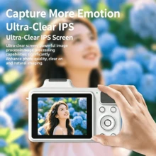 5K Ultra HD 數位相機 64MP 16倍數位變焦 AF 自動對焦 防手震 Type-C 充電 便攜式隨手拍相機 適合 Vlog、攝影、旅行、兒童與初學者(不含記憶卡)內建電池:1200mAh - 查看 6