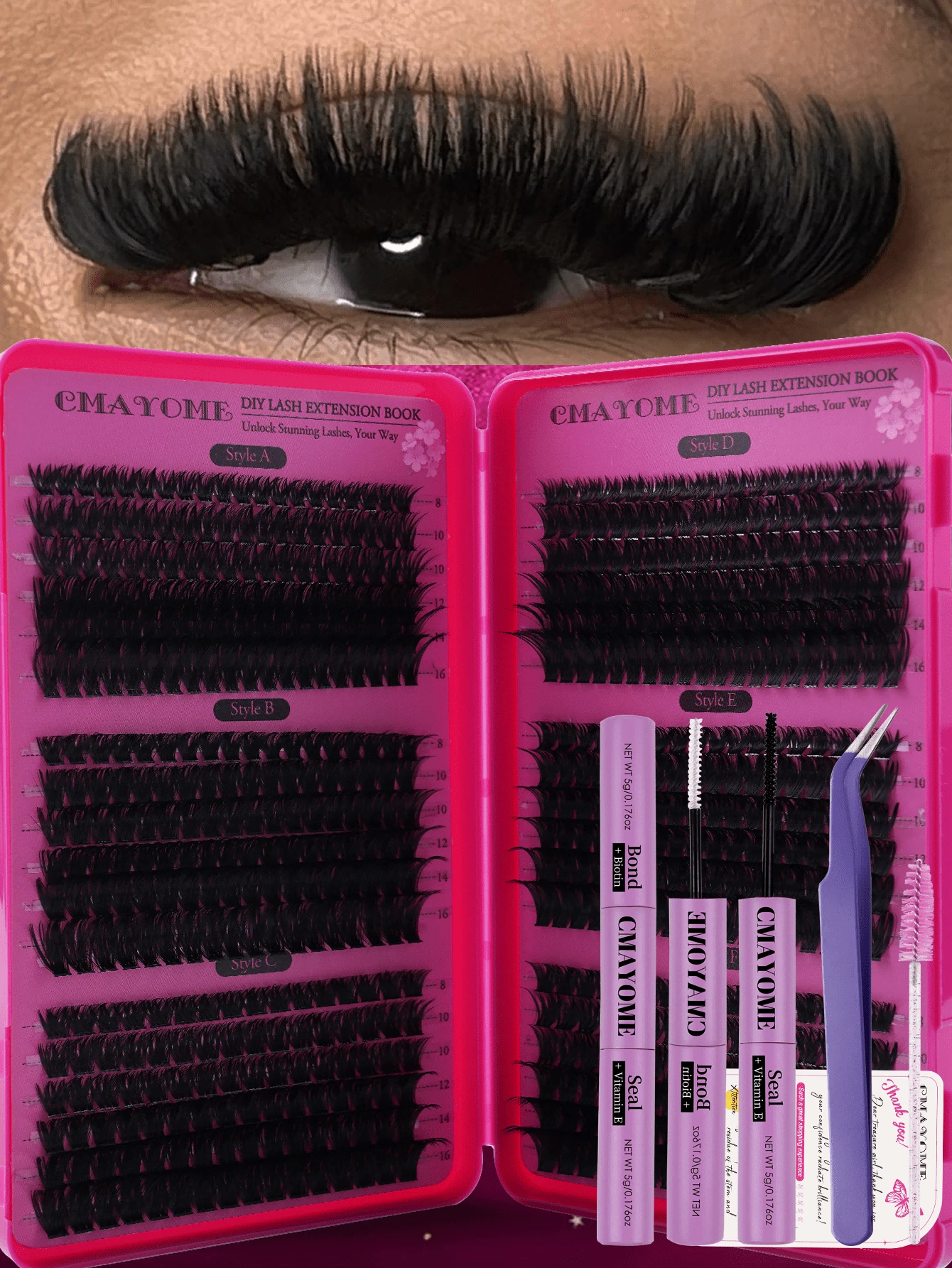 648/684/720pcs Large Capacity Cluster False Eyelashes, Thick And Curly Eyelash Extension Set, D Curl, DIY Eyelash Extension Kit, Fluffy And Soft Individual Lashes, Create Full And Natural Makeup Look, Easy And Convenient DIY At Home, Cluster Lashes. Suitable For Summer Wear.