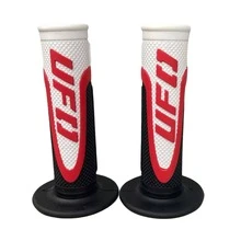 Universal Motorcycle Handlebar Grips | UFO Logo Design | 1 Pair Anti-Slip Rubber Grip With Textured Pattern | Off-Road Motorcycle, Dirt Bike, Scooter, ATV Throttle Grip Covers - A - View 8