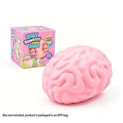 5.5吋逼真大腦造型壓力紓壓玩具，慢回彈創意手持壓力球，成人惡搞禮物新奇趣味捏捏樂，生日或節日禮物首選