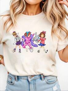 Junie B Teacher Shirt Junie B Jones Kindergarten Teacher T-Shirt Teacher Life T-Shirt Teacher Gift Women Round Neck Printed Camisa Pink - 杏色 - 查看 11