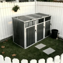 Shelter For 3 Bins, Compatible With Bins Of 240 L And Less, Protective Metal Roof For Outdoor Use. - 灰色 - 查看 5