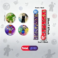 5pcs Roblox Themed Metal Brooch, Cartoon Character Badges For Virtual World, Children's Party Decoration, Versatile Clothing Accessory - Roblo Brooch Ruler - View 7