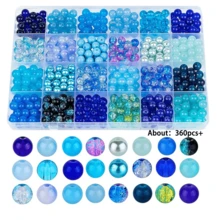 360 Peças Contas de Vidro Cristal Sonhador de 8mm 144 Cores para Pulseira, Colar, Brinco, Chaveiro, Artesanato de Joias DIY - contas de vidro - Visão 10
