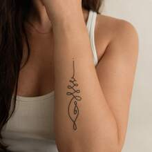 1pc Waterproof Anti-Rub PVC Realistic Tattoo Sticker With Small Fish Pattern, Suitable For Daily Use - Grey - View 4