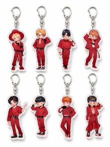 8 Acrylic Keychains. Featuring The Iconic Red-Clad K-Pop Devil, These Keychains Recreate His Classic Stage Look, Exuding Coolness And Style. Perfect For High-Energy Occasions Like Concerts, Fan Gatherings, Bag Charms, And Collectible Items. Whether As A Birthday Gift Or A Gift Between Fans, These Keychains Instantly Ignite A Supportive Atmosphere, Showcasing The Attitude Of Die-Hard Fans And Making Them Stand Out Throughout The Season. - Multicolor - View 10