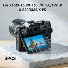 3片裝 Fujifilm XT5/X-T30/X-T30II/X-T50/X-S10/X-S20/XM5/X-E5 相機螢幕保護貼，9H 硬度防刮防指紋，2.5D 弧面鋼化玻璃，高透光保護膜 - 查看 2