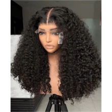 38 40 Inches Deep Curly Bob Wig 13x4 13x6 Transparent Lace Frontal Wigs Human Hair 200% Density Curl Lace Front Wig Brazilian Pre Plucked With Baby Hair Human Hair Wigs For Women Natural Black Color - Natural Black - 查看 6