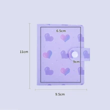 1pc Cute Korean Style Small Card Storage Album, Macaron Heart/Star Print Card Album, Portable Snap Button Mini Collection Photo Album, Suitable For Idol Cards, Bank Cards, Business Cards, ID Card Storage, Etc. - A - View 9