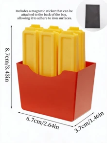 一套/6个仿薯条形状冰块模具，自制饮料冰块，冰淇淋冰棒模具，适用于咖啡、茶、水果等。（包含1个磁性贴纸。） - 彩色 - 查看 11