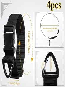 4 piezas Correas ajustables para manguera de jardín, Organizador de cables de extensión de alta resistencia, Correas de almacenamiento colgante para garaje y taller, Bridas reutilizables para gestión de cables - Resistente y duradero - Ver 7